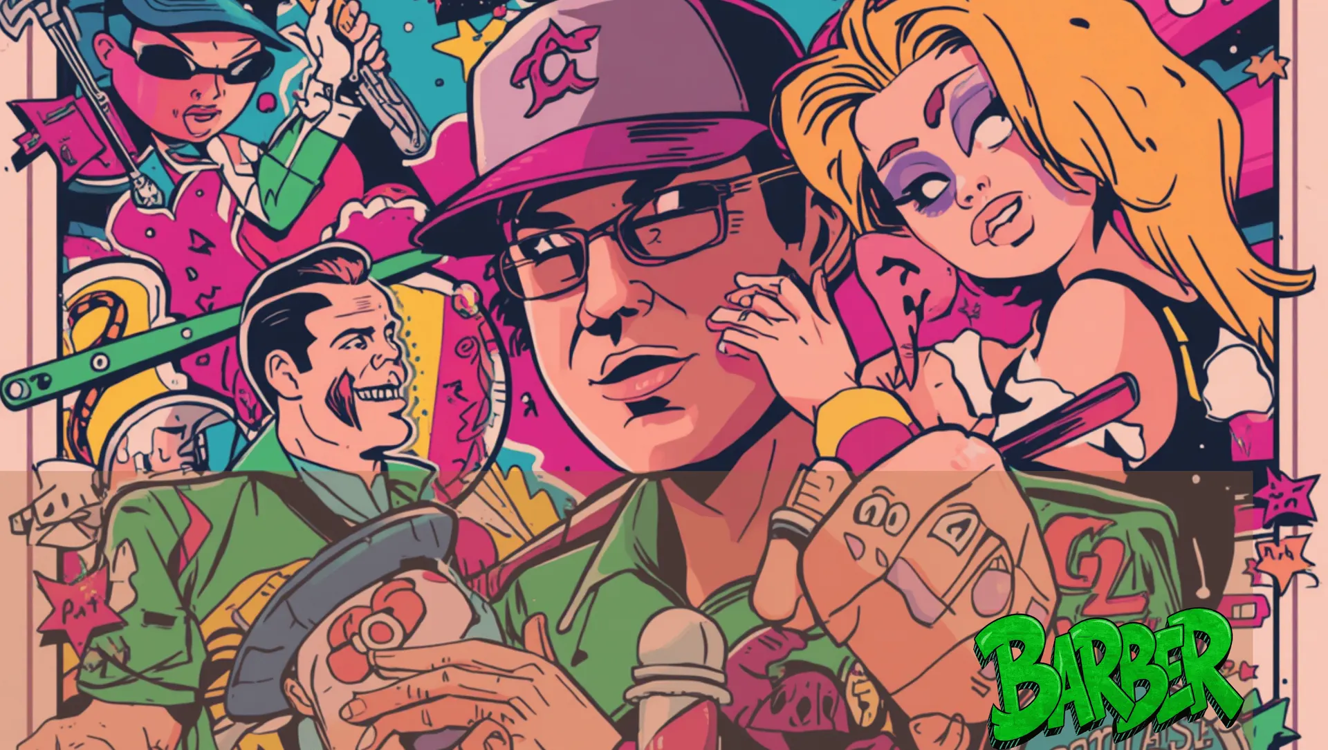 Arte estilo cómic de 5.55 Barbershop
