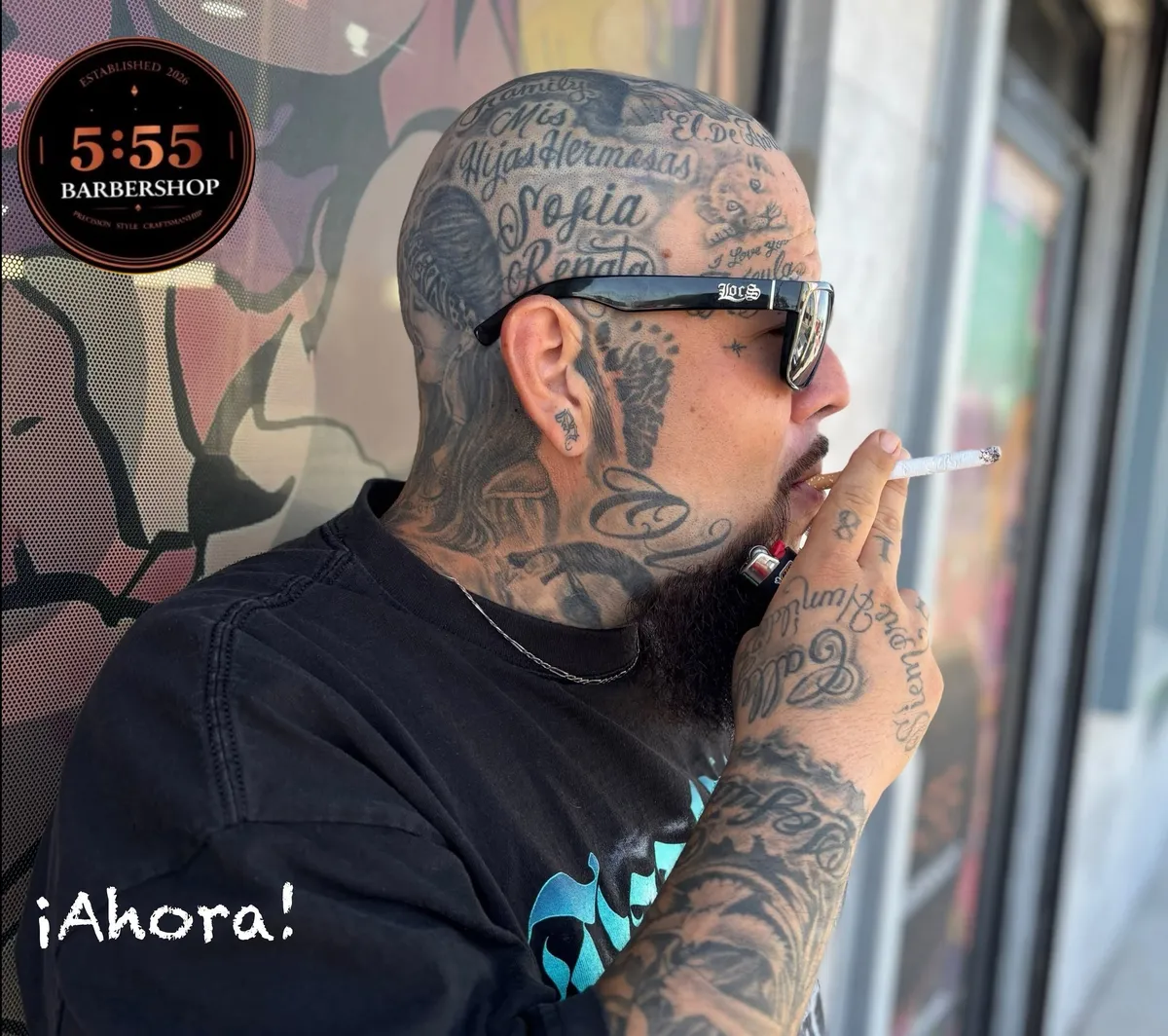 Después: cabeza rapada y barba perfilada en 5.55 Barbershop